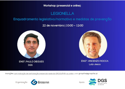 Workshop “Legionella – Enquadramento legislativo/normativo e medidas de prevenção